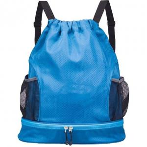 China Drawstring Dry Wet Separation Beach Bag Backpack With Shoe Compartment on sale 