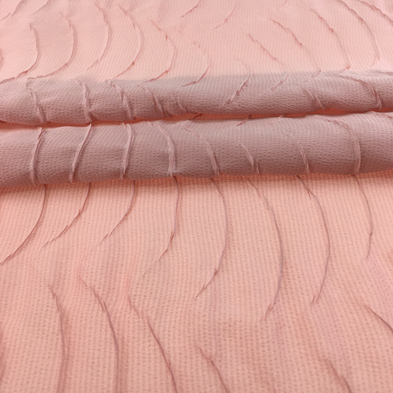 100% polyester pleated material creasing crinkle jacquard satin wrinkled textile fabrics crepe fabric
