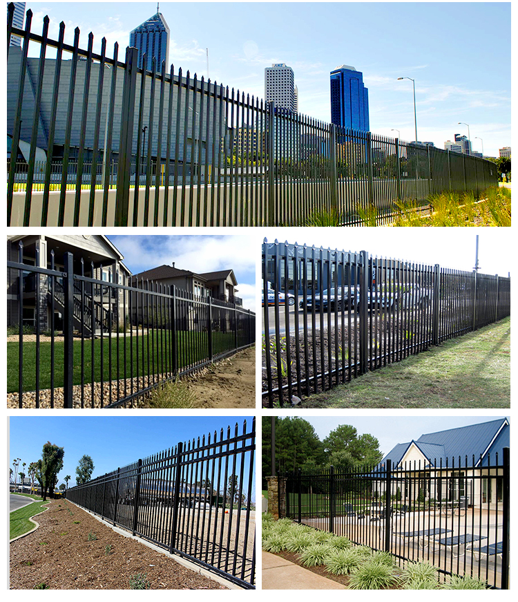 Garden backyard modern steel bar gates and fence