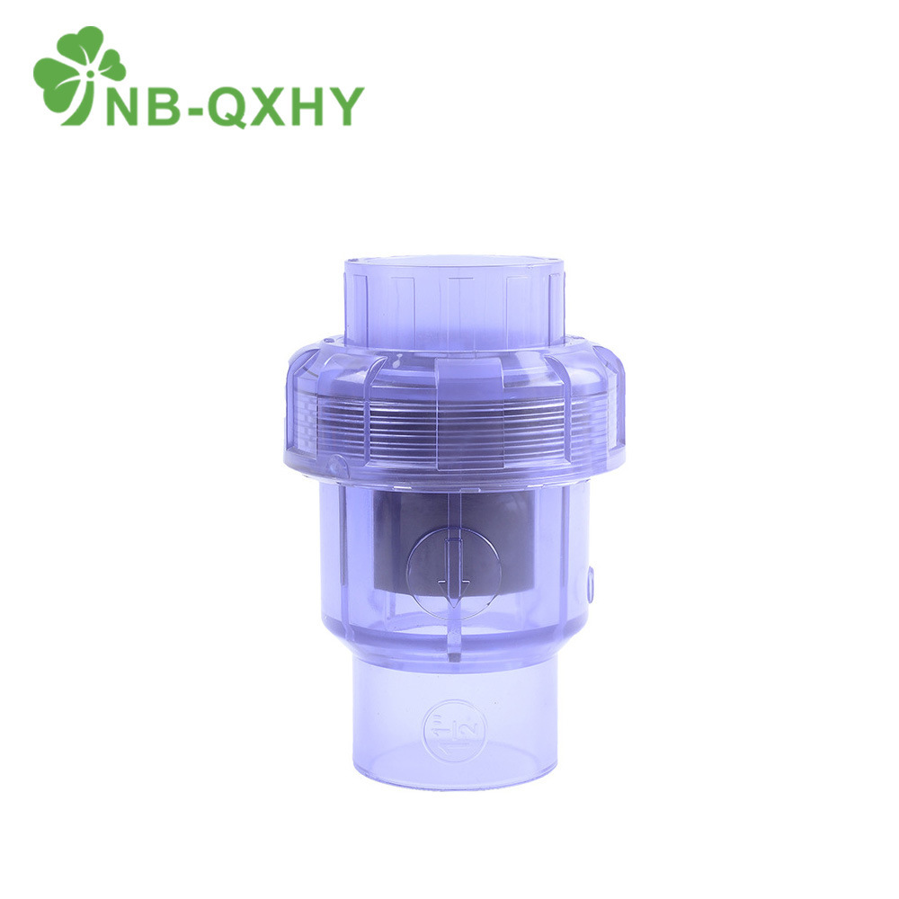 Plastic PVC Water Supply Pipe One-Way Industrial Transparent/Clear Check Valve for Plumbing System