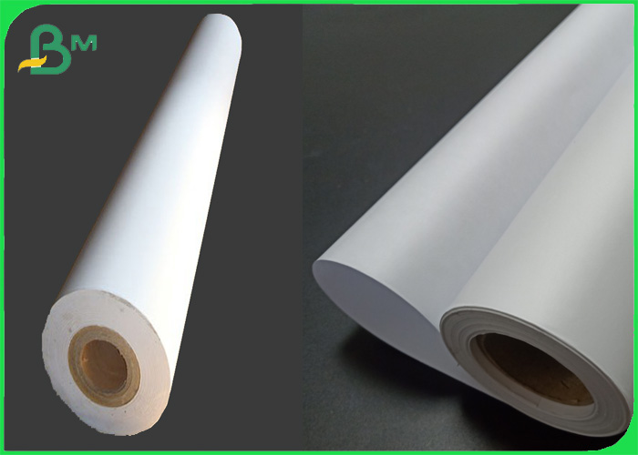 Uncoated White Wide Format Paper Inkjet Plotter Paper Roll 80gsm