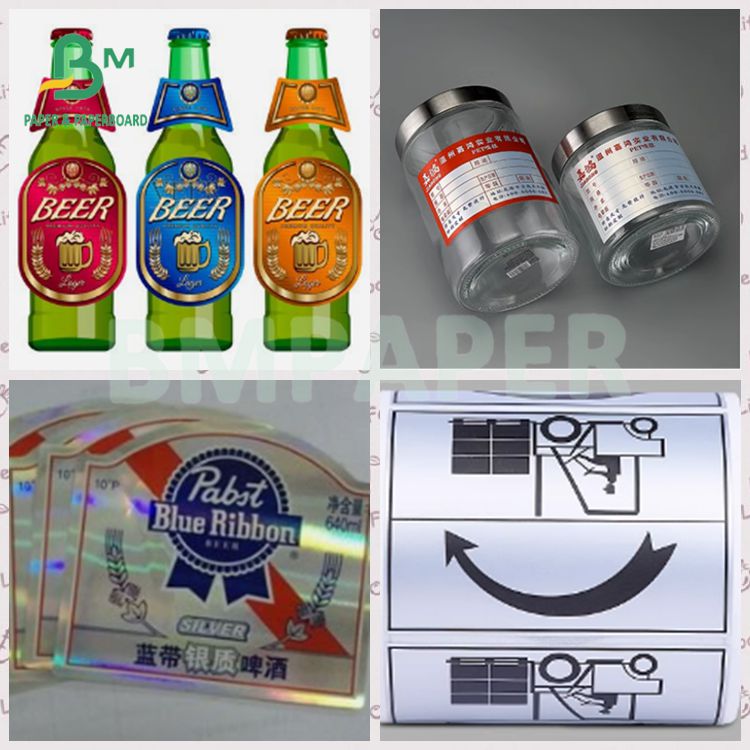 Label Printing Excellent Wet Strength Silver Coated Metailzed Paper