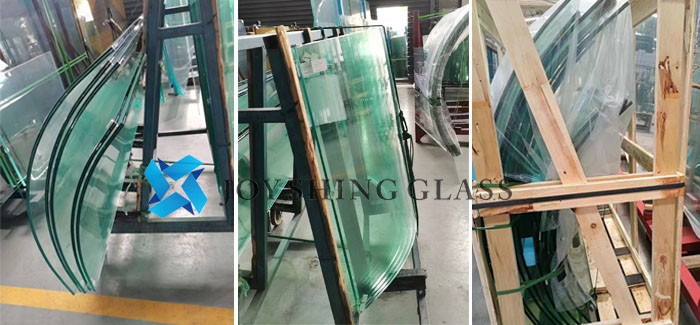 photo of curved architectural safety laminated glass