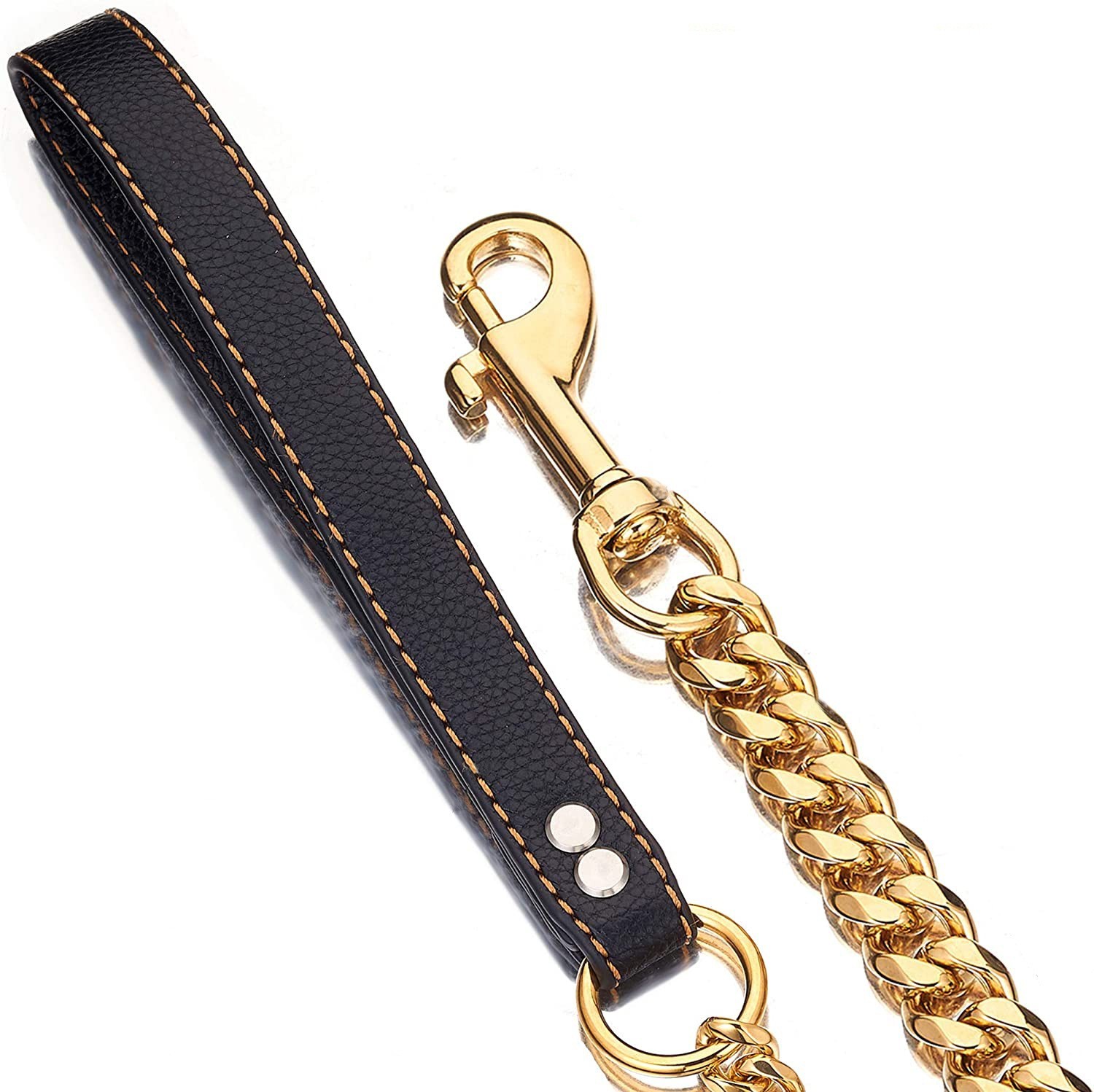 gold chain dog leash