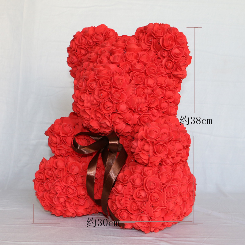 Lovely Gift 30 Colors Artificial Rose Foam Rose Bear On Sale For Christmas