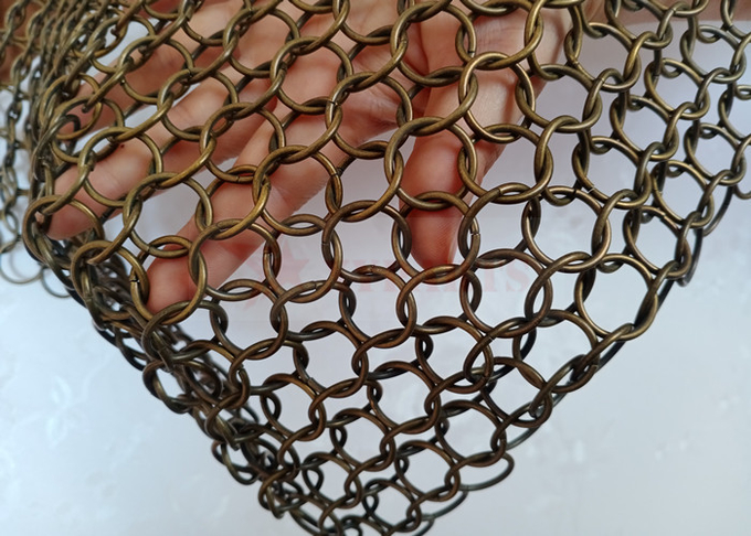 Bronze Color 15mm Metal Ring Mesh Curtain Stainless Steel For Decoration 2
