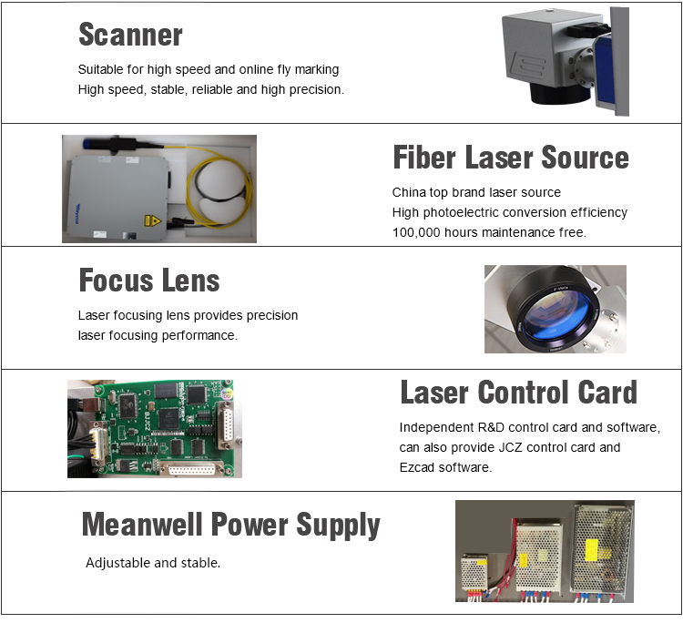 20w 30w 50w color fiber laser marking machine laser fiber printer mini