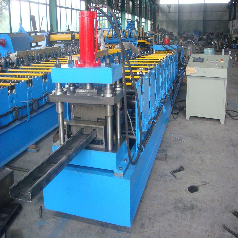 C/U/Z Steel Purlin Channel Adjustable Width Roll Forming Machine with Post-Cutting System