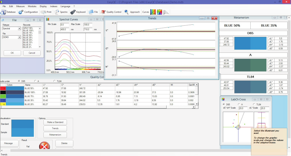 Easy QC - Full Quality Control Software for spectrophotometer NS800 (0/45 Geometry)