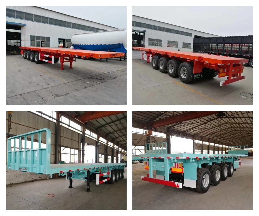 4axles 40ton Flatbed Semi Trailer with Trailer Container Lock