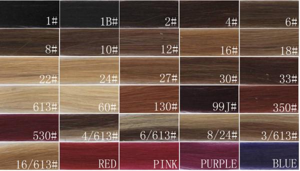 Hair Weave Color Chart