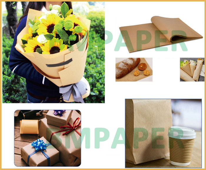  70gsm 80gsm Durable Brown Kraft Paper For Shopping Bags Good Strength 800mm