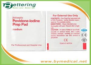 China Antiphlogosis Povidone Iodine Prep Pad Wipe Cleanser Swab For Skin Cleaning / Disinfecting on sale 