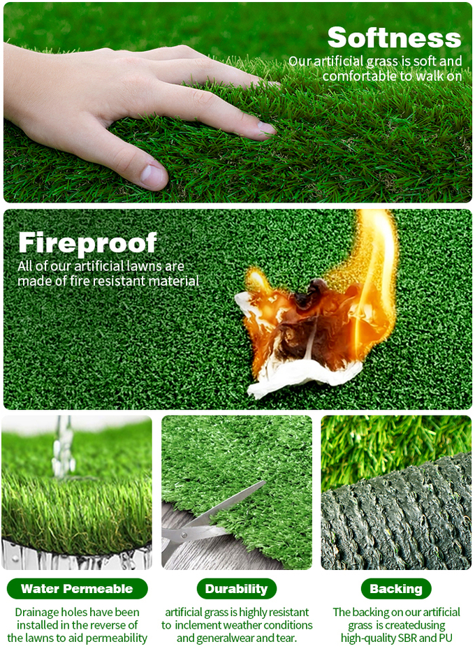 Decorative Artificial Synthetic Green Grass Turf for Wedding Party 7