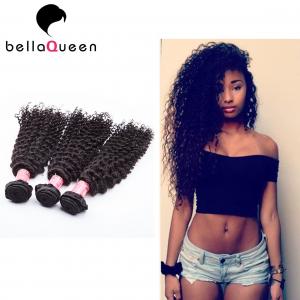 China 10 - 30 Indian Virgin Hair Natural Black Remy Hair Curly Wave Weaving on sale 