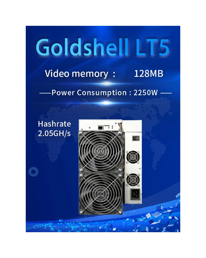 High Hashrate Scrypt Miner 2455mh/S Hashrate 3100W Miner Goldshell Lt5 with Power Supply