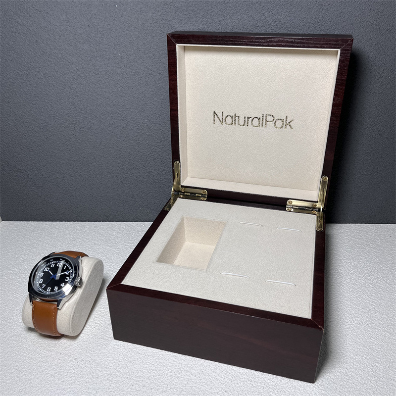 Custom Luxury Red Wood Paper Packaging Box for Watch Watch Set Gift