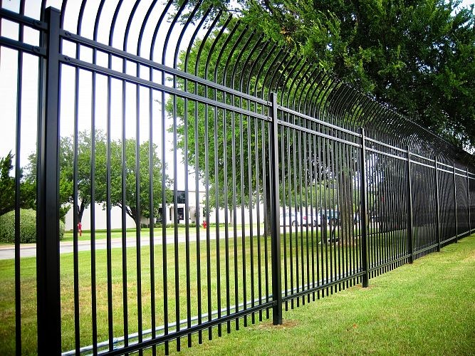 Steel Hercules Security Fencing Slanted Tubular Palisade Fences Ornamental Wrought Iron Panels
