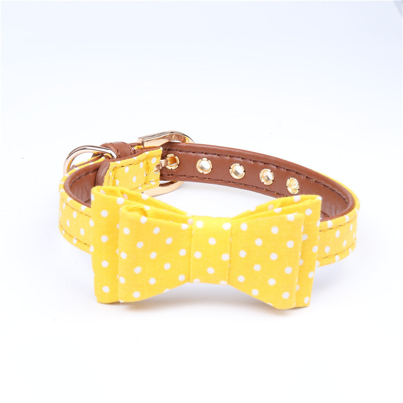 Dots Bowtie Collars Pet Leash Cute Dog Supply