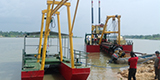 Large River Sand Pumping Machine , Sand Suction Dredger Multifunctional Compact