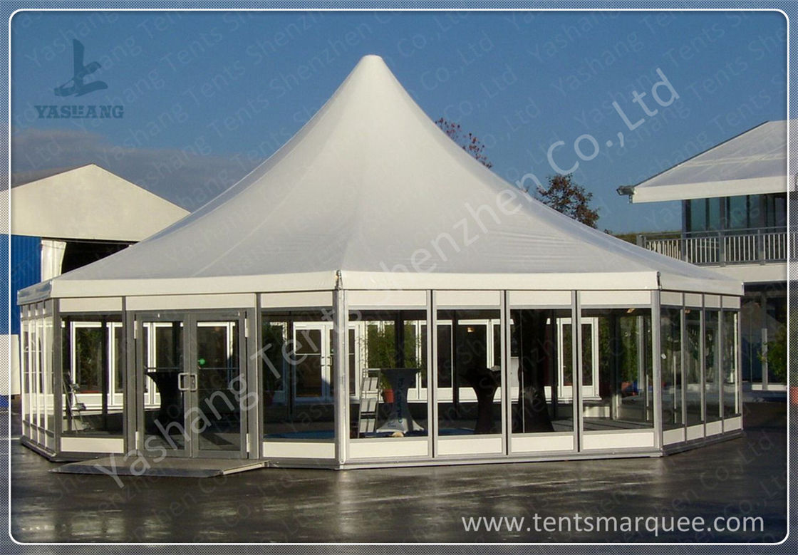Hexagonal White PVC Fabric Gazebo Canopy Tents Aluminum Profile