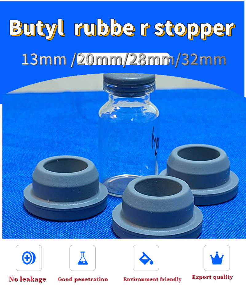 13mm 20mm 32mm Halogenated Lyophilization Medical Butyl Rubber Stopper for Glass Injection Antibiotic Bottle