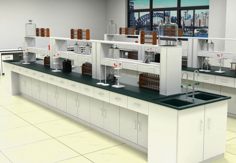 School Commercial Laboratory Furniture Type and Commercial Lab Table, Island Lab Bench With Cabinets/