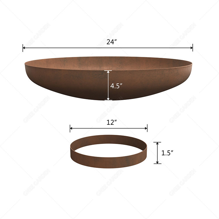 Portable Simple Rustic Round Brazier Wood Burning Corten Steel Fire Pit For Fun Time Outdoor Backyard 