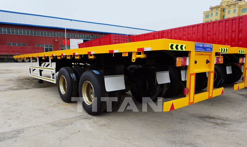 container flatbed trailer with FUWA Bogie suspension 