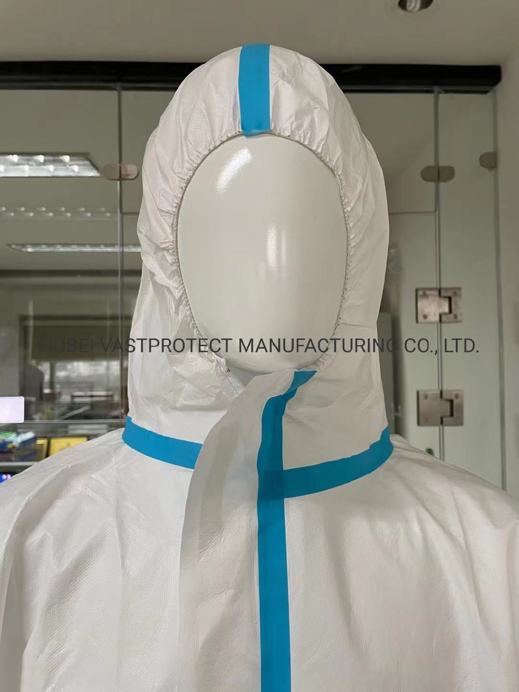 Factory CE En14126 Type 4 5 6 Heat Sealed Tape Seam Disposable Microporous Coverall Isolation Gown