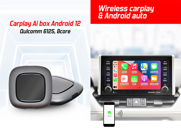 Black Carplay Android Ai Box Octa Core 1.8GHz With Voice Control