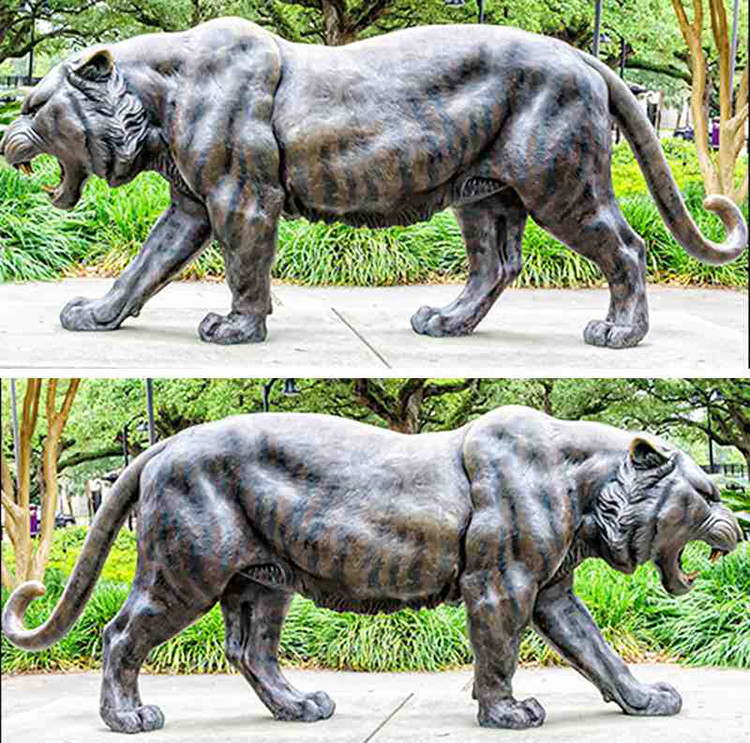 Realistic Antique Life-Size Bronze Tiger Statue Outdoor Bronze Sculpture