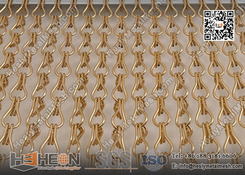 Gold Color Chain Link Mesh Curtain