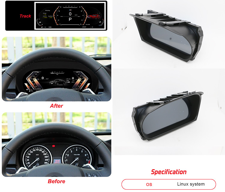 Digital Dash Cluster For BMW E90 Car LCD Instrument Easy Installation With 12.3inch IPS Screen Display
