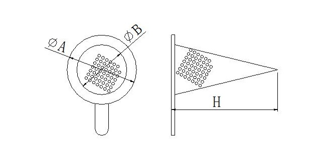 Temporary Conical Strainer Drawing