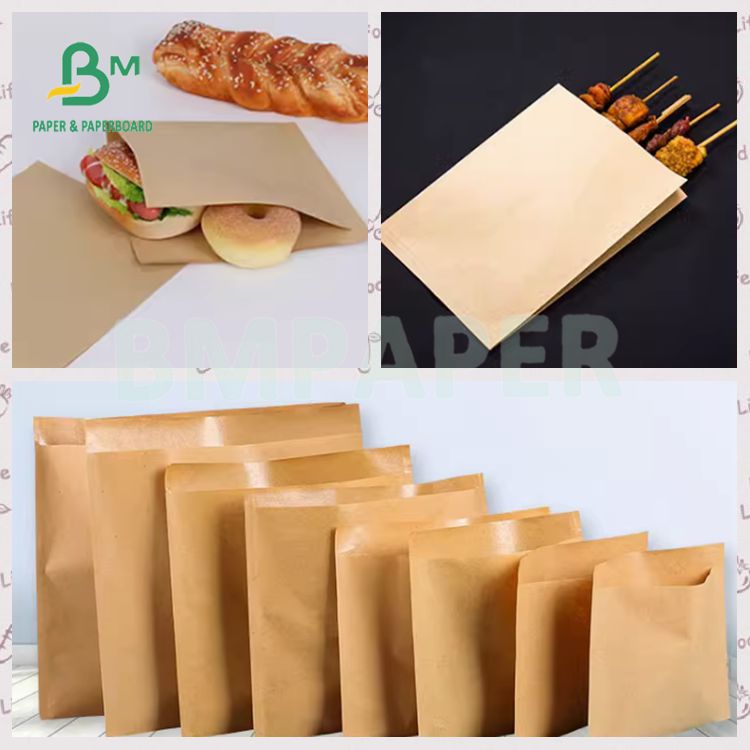 Oilproof Candy Fry Snack Brown Wrapping Kraft PE Coated Paper