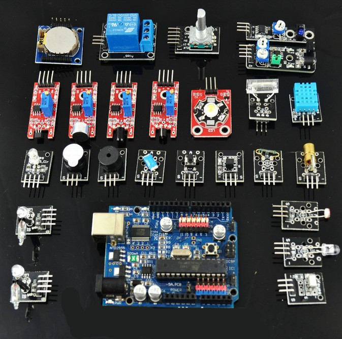 24 Sensors Starter Kit For Arduino , 24 Modules Sensor DIY Kit