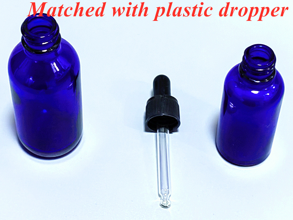 Wholesale Cheap 10ml 20ml 30ml 50ml Blue Glass Dropper Bottles for Serum Essential Oil Cosmetic Package