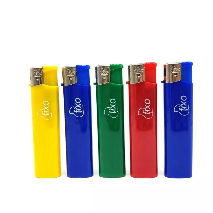 OEM Long Slim Electronic Gas Refillable Cigarette Lighter with Solid Color