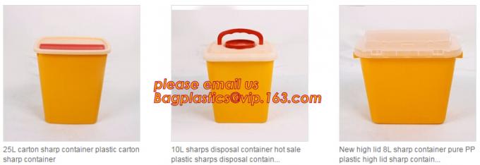 Yellow Plastic Medical Sharp Container for needles, Health and Medicals use disposable 5L Sharp container, sharp contain 71