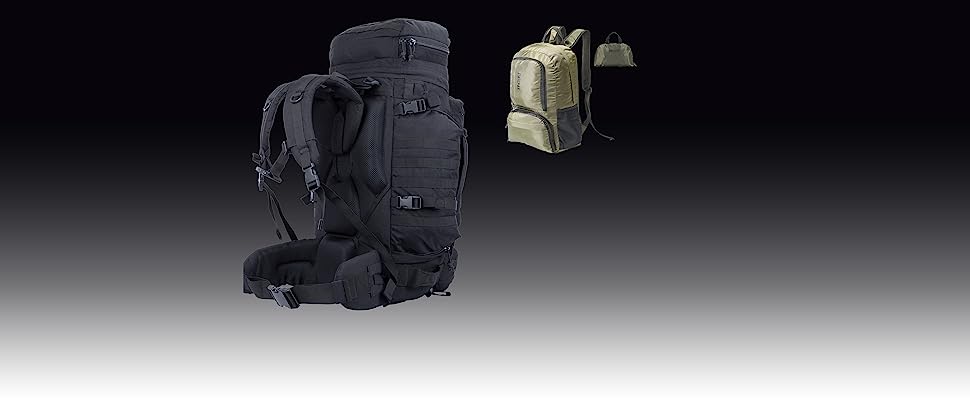 XMILPAX large military backpack and one lightweight foldable backpack