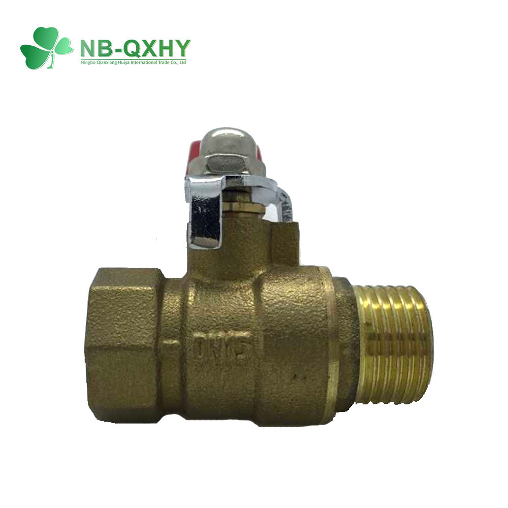 Yellow Thread Brass Copper Water Ball Valve with Steel Handle
