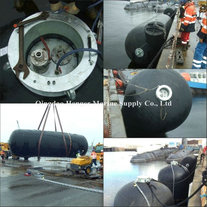 Dia 3.3 X L 6.5m Semi Submarine Fenders Low Hull Pressures For Boat