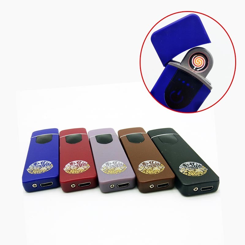 Heat Coil Windproof Electronic Fingerprint Induction Rechargeable Customized USB Lighter