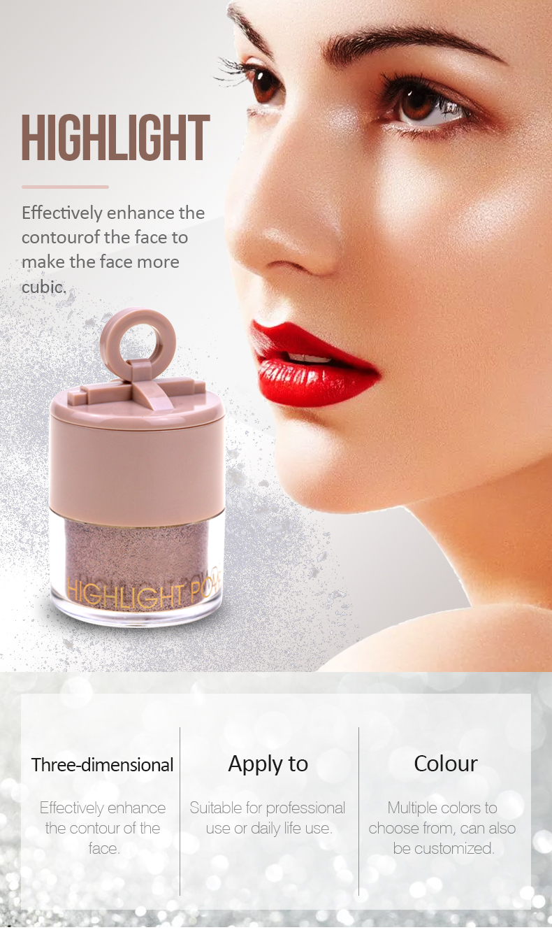 Hot Selling Super Pigmented Diamond Shimmer Glitter Makeup Loose highlighter makeup powder