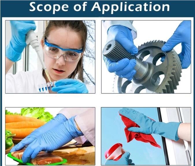 S M L Blue Powder Free Disposable Examation Nitrile Gloves Surgical Gloves 3
