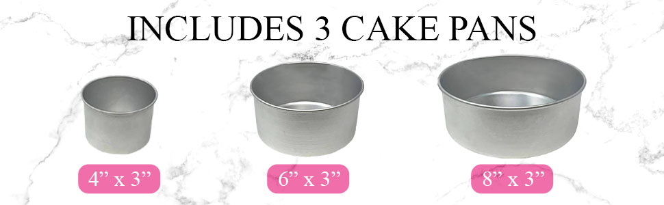 Includes 3 cake pans