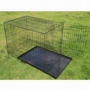 China Pet Cage, Collapsible Pet Dog Cage with Plastic Tray, Available in Various Colors and Sizes on sale 