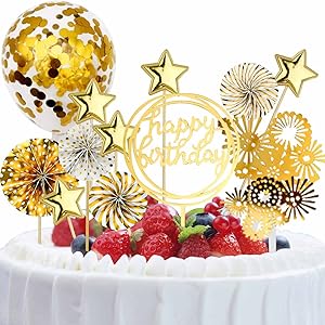 Application of gold cake topper decoration