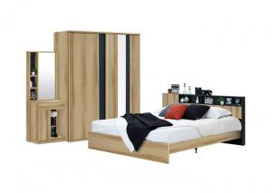 Customized Melamine Bedroom Furniture Sets With 2 Door Wardrobe